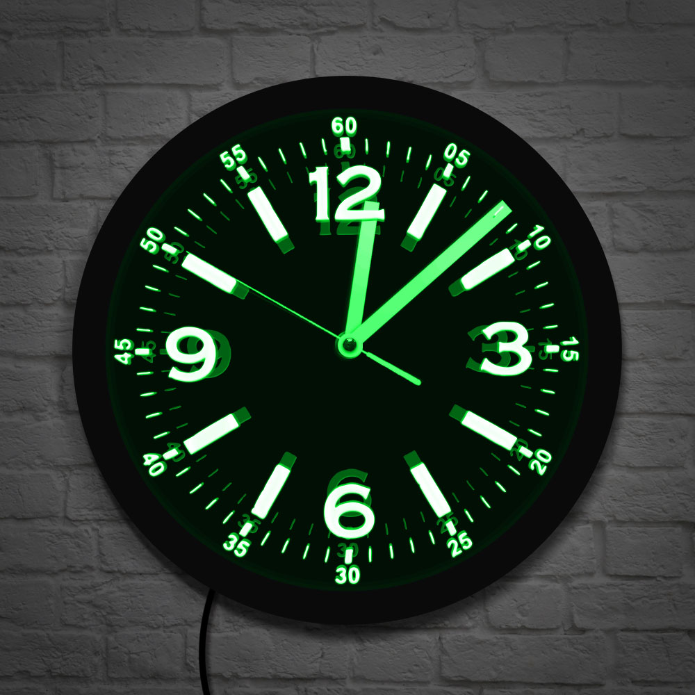 Lighting Home Decor Wall Clocks - Horloge murale au néon LED au