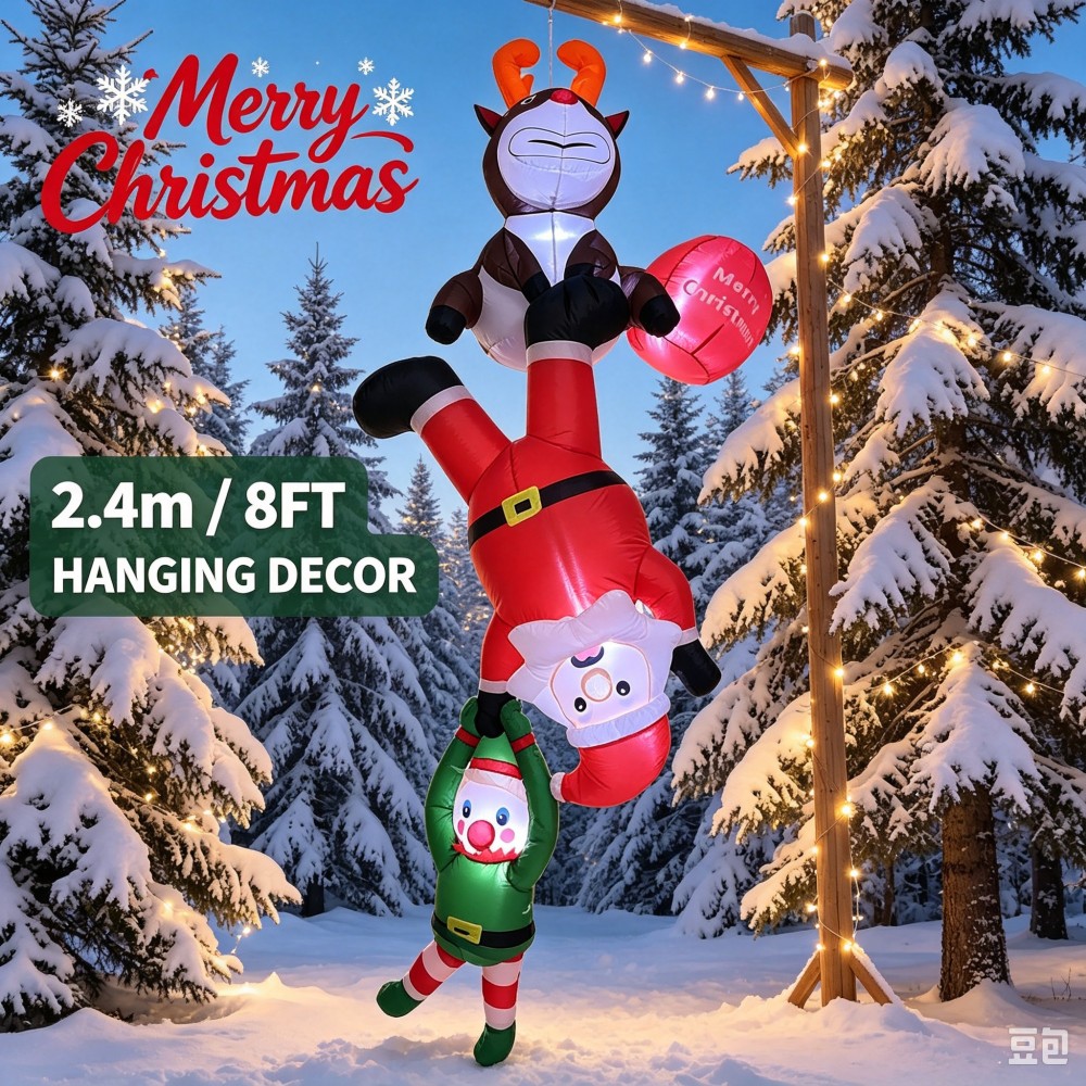 Santa'S Elves Holiday Lighting & Decor Llc - Décoration de Noël gonflable à suspendre