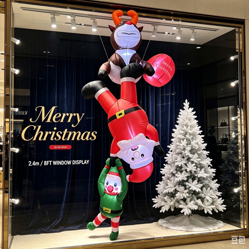 Santa'S Elves Holiday Lighting & Decor Llc - Père Noël, renne et lutin gonflables