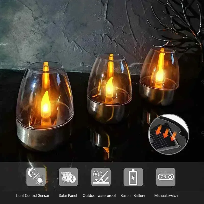 Outdoor Lighting Wedding Decor - Bougies lumière LED solaire sans flamme