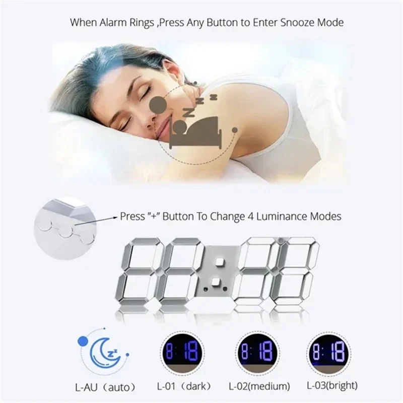 Horloge murale numérique 3D, d - Lighting Home Decor Wall Clocks avis et prix