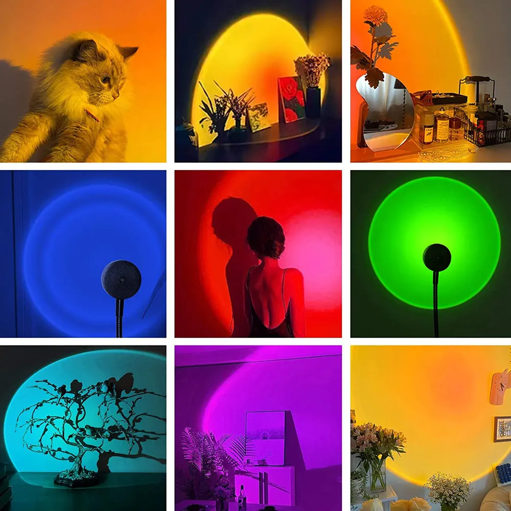 Lumière de projection arc-en-c - Sunset Lamp Projection avis et prix