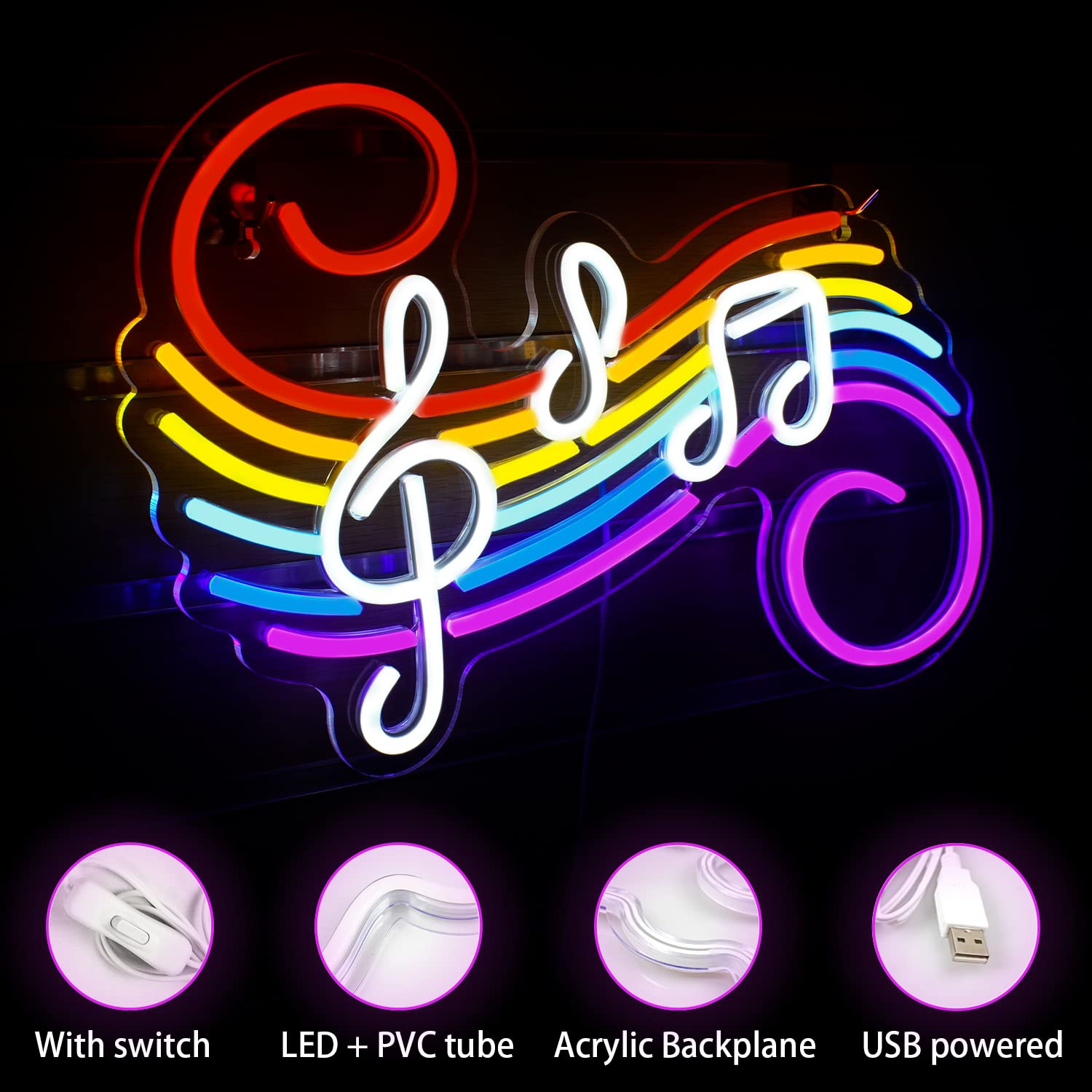 Enseigne néon notes de musique - Lighting Decor For Wedding avis et prix