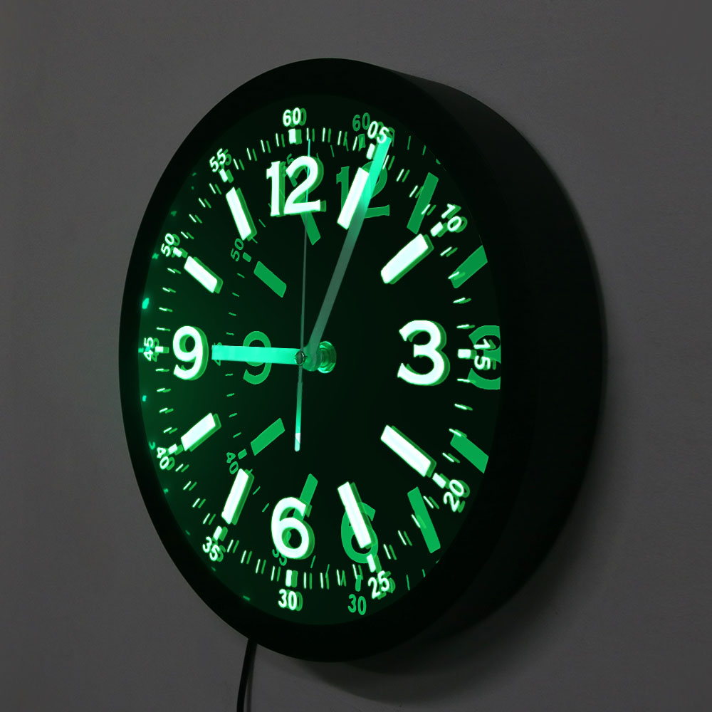 Horloge murale au néon LED au  - Lighting Home Decor Wall Clocks avis et prix