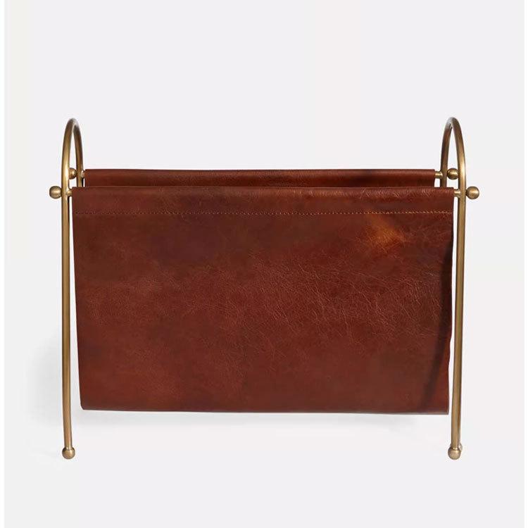Porte-revues en métal et cuir, - Lighting And Decor Magazine avis et prix