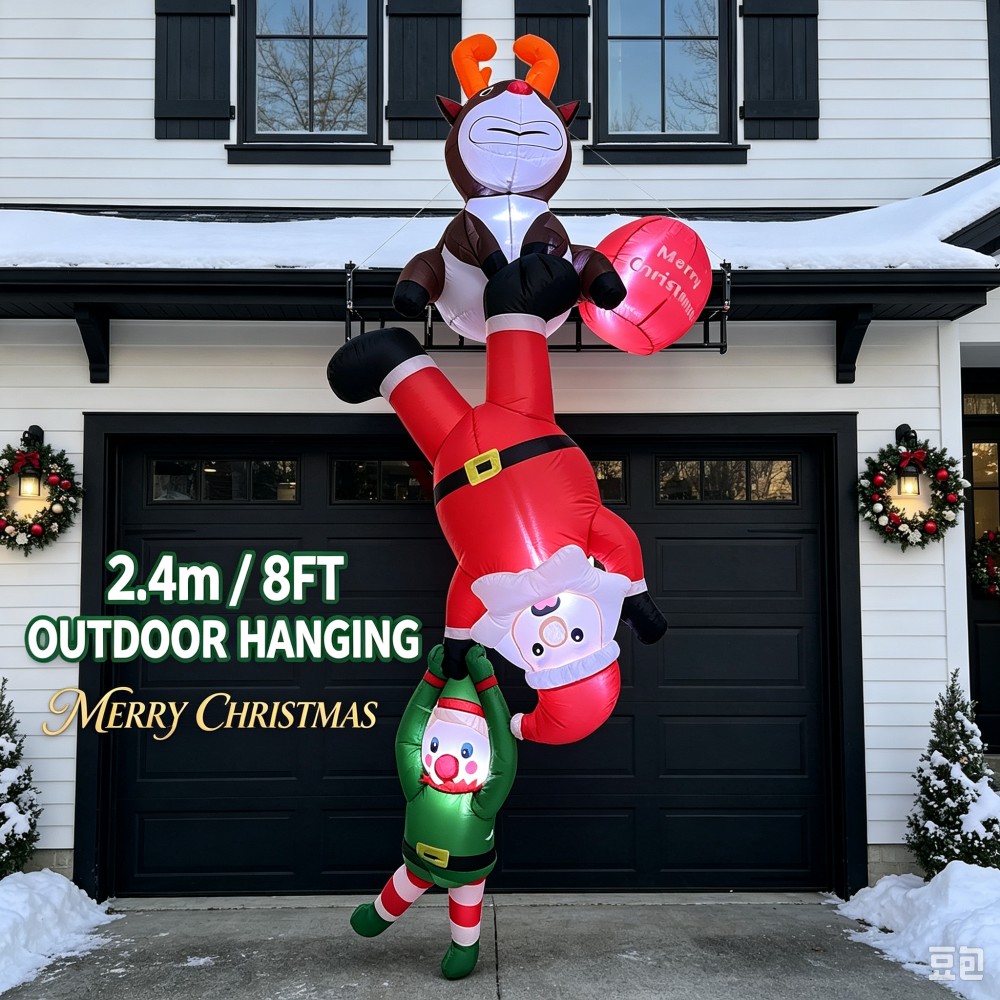 Père Noël, renne et lutin gonf - Santa'S Elves Holiday Lighting & Decor Llc avis et prix