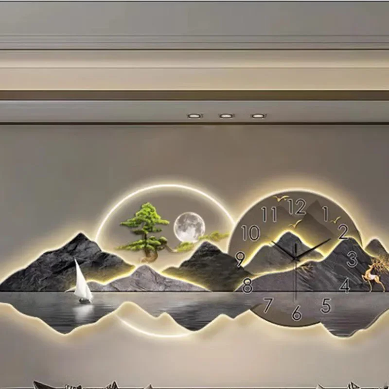 Peinture chinoise moderne avec - Lighting Home Decor Wall Clocks avis et prix