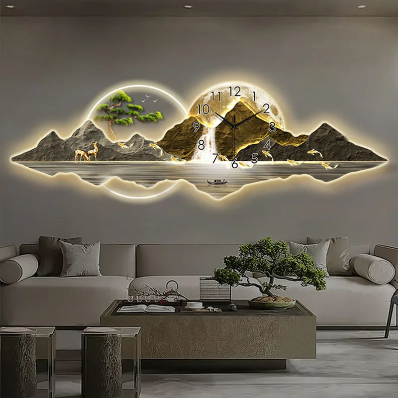 Peinture chinoise moderne avec - Lighting Home Decor Wall Clocks avis et prix
