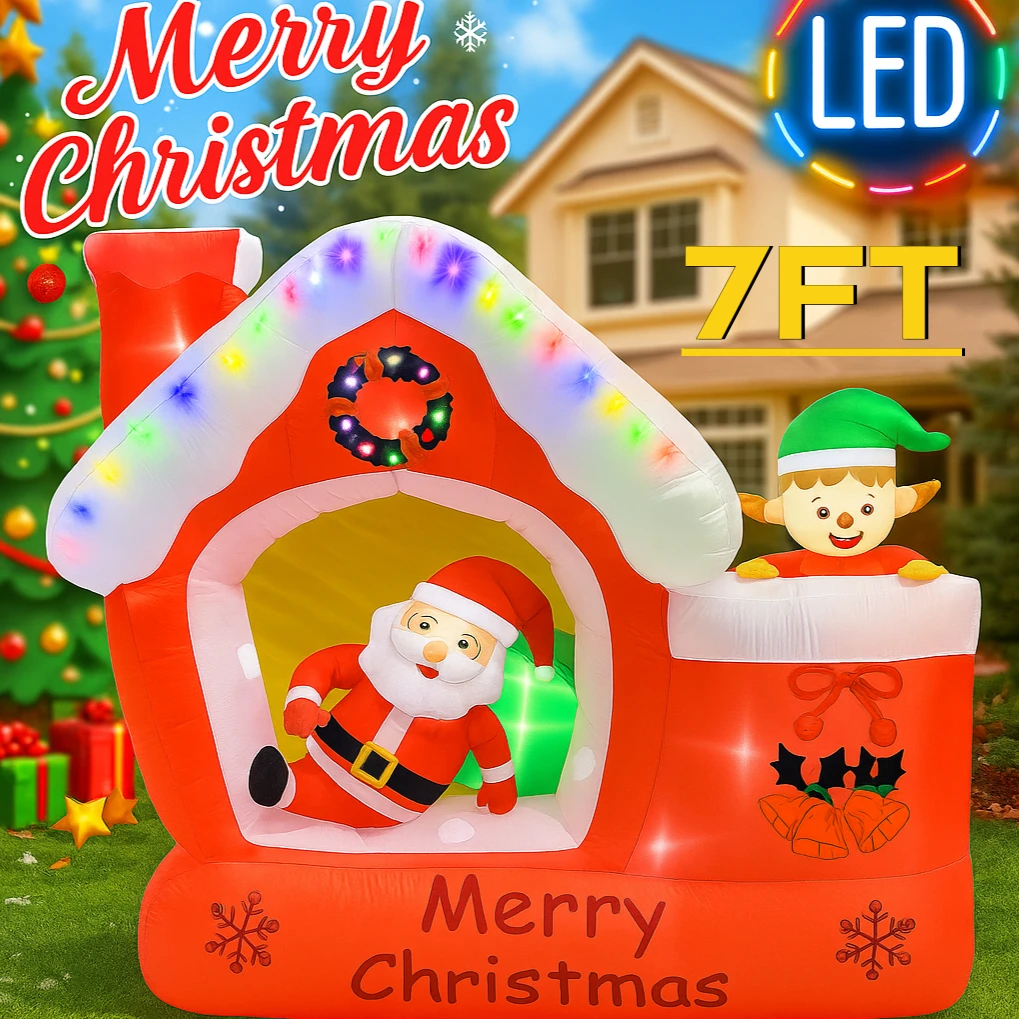 Jouet gonflable géant de noël  - Santa'S Elves Holiday Lighting & Decor Llc avis et prix