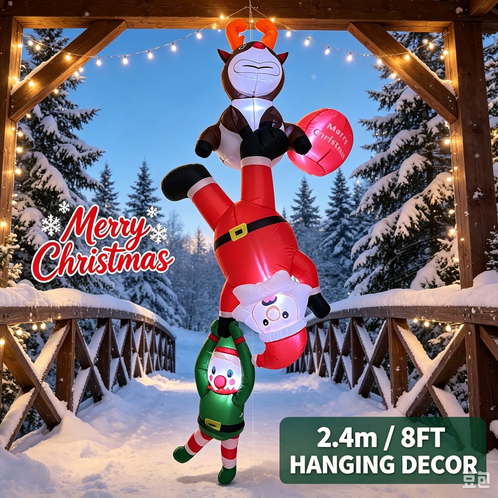 Père Noël, lutin et renne gonf - Santa'S Elves Holiday Lighting & Decor Llc avis et prix